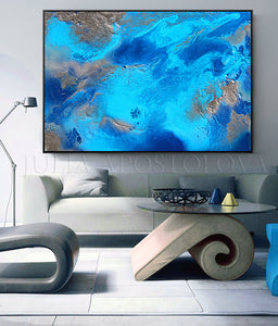 Blue Painting, Turquoise Painting, Abstract Painting, Sea Art, Zen,Turquoise Silver Art Abstract Seascape Painting Embellished Canvas Print, Relaxing Ocean Sounds, Julia Apostolova, Abstract Ocean, Bedroom Art, Relaxing Art, Livingroom Wall Art,  Spa Decor, Hotel Lobby Decor , office interior Office Decor Modern Art office decor ocean print ocean painting ocean canvas print ocean abstract wall art, glitter wall art, glitter painting glitter canvas, glitter art, glam wall art, glam interior