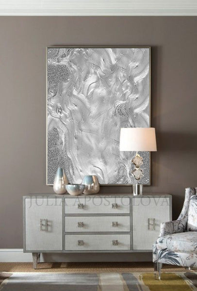 灰色のアルカディア　anniversary Art works Athena Gold White and Silver Metal Disc Wall Art