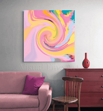 Abstract Swirl Pink Wall Art Canvas Painting Print for Girl Bedroom Decor Gift for Her Pastel Colors