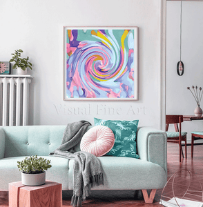 Abstract Swirl Pastel Colors Wall Art Canvas Painting Print for Bedroom Nursery Decor, Gift for Her, Swirled Painting, Pink Teal Light Blue Coral Abstract Art, Coral Painting, Paint Swirl series, Coral Wall Art, Minimalist Art, Julia Apostolova, Light Salmon Pink Wall Art Decor, Pastel Colors Canvas, Living Room, Bedroom, Offfice, Interior, Dercor, Girls Room Decor, Nursery, Design, Minimalist Art, Interior Designer