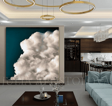 Modern Painting Cloud Abstract Dark Teal Wall Art Canvas, Cloud Painting for Trend Office Home Decor, julia apostolova, dream catcher, interior decor, scandi wall art decor, bedroom art, dark art, White and Earth Colours, watercolour, modern abstract, Minimalist Painting, extra large wall art, extra large painting, abstract cloud painting, abstract cloud art, abstract cloud, abstract landscape, abstract cloudscape, nordic home decor, nordic design art, oil cloud painting, office interior, Office Modern Art