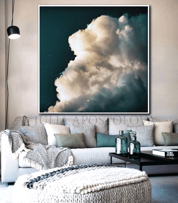 Large Cloud Painting, Dream Catcher, Dark Teal Wall Art Canvas, Trendy Decor, Julia Apostolova, Large Cloud Painting, Celestial Decor, Cloud Wall Art Abstract Teal White Clouds, Large Canvas, Cumulus Clouds, Cloud Painting, Emerald Cloud Art, Dream Catcher, Celestial Abstract, Teal White Cloud Wall Art Large Textured Canvas, Julia Apostolova, Cloud Abstract Painting, Decor, Interior, Bedroom, Living Room, Celestial Wall ART, Clouds. Cloud Wall Art, Art over Bed, Dreamy Decor, Hotel Lobby Art