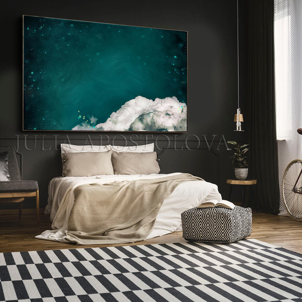 TEAL DREAM – Tagged art for office – Julia Apostolova