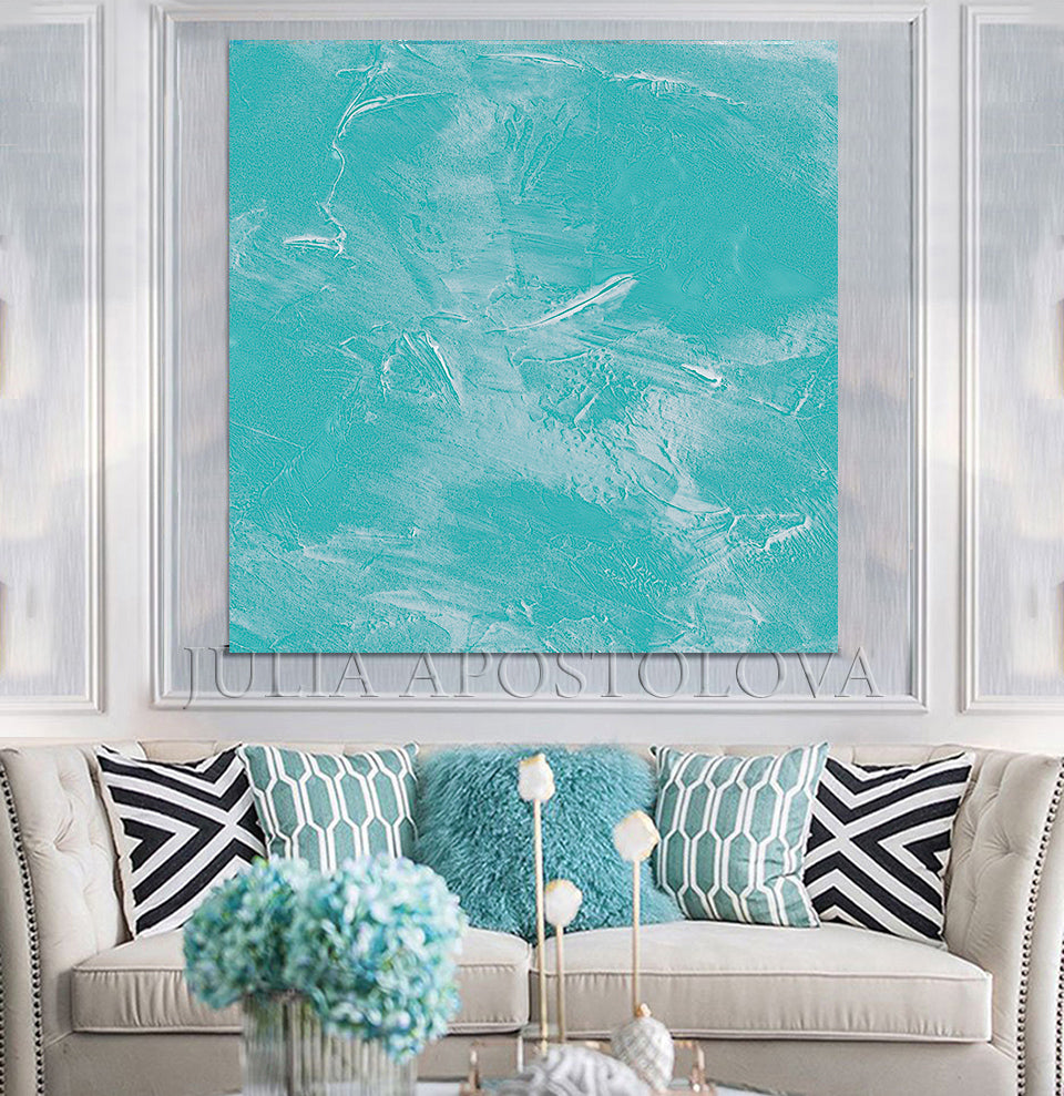 Turquoise wall deals art