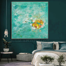 Turquoise Wall Art, Original Wall Art, Minimalist Abstract Seascape Painting, Green Wall Art, Julia Apostolova, Romantic Floral Abstract Painting Elegant Gold Leaf Art, Pastel Colors, Modern Romantic tender art, Original Abstract Gold Leaf Painting, Art Gift for Her, Girls Room Decor, Interior Decor, Interior Design, Interior Designers, Kids Room Decor, Wall Art Design, Gold Leaf Wall Art, Glitter, Golden Accents, Modern Decor, Zen, Floral Art, Floral Abstract, Original Wall Art, Original Artwork