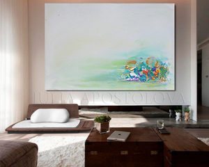  Minimalist Abstract Painting, Turquoise Gold Wall Art, Textured Painting 'Serenity' by Julia Apostolova, Turquoise Art, Minimal Wall Art, Spa Wall Art Decor, Bathroom Decor, Canvas Abstract Seascape, Ocean Waves, Abstract Seascape Painting, Ocean Abstract Painting, Interior, Modern Art, Large Wall Art, Sea Abstract, Interior Ideas, Decor, Interior designer, Coastal Decor, Turquoise White, Teal White Wall Art Decor, Large Art, Huge Decor, Abstract Sea Art, Stretched Canvas, Modern Home Decor, Office Art