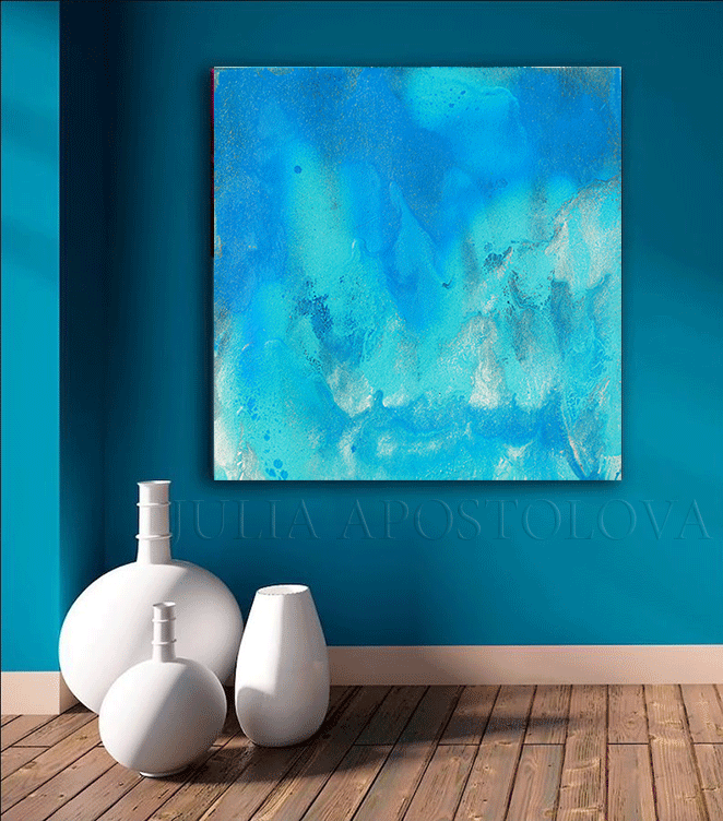 Blue abstract wall online art