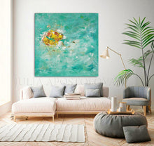 Turquoise Wall Art, Original Wall Art, Minimalist Abstract Seascape Painting, Green Wall Art, Julia Apostolova, Romantic Floral Abstract Painting Elegant Gold Leaf Art, Pastel Colors, Modern Romantic tender art, Original Abstract Gold Leaf Painting, Art Gift for Her, Girls Room Decor, Interior Decor, Interior Design, Interior Designers, Kids Room Decor, Wall Art Design, Gold Leaf Wall Art, Glitter, Golden Accents, Modern Decor, Zen, Floral Art, Floral Abstract, Original Wall Art, Original Artwork