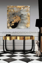 Gold Abstract Art, Gold Leaf Painting, Julia Apostolova, Modern Wall Decor,