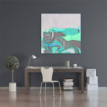 White Silver Gray Turquoise Abstract, Canvas Print, Minimalist Painting, Minimal Art, Modern Decor, Abstract Seascape, Large Wall Art,Fine Artist Julia Apostolova, Interior, Decor, Home Decor, Office Decor, Minimalist, Living Room, Design Interior Designer
